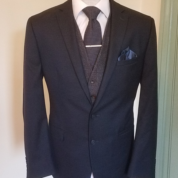 Van Heusen Slit-Fit Flex Houndstooth Blazer Coat - Picture 2 of 6